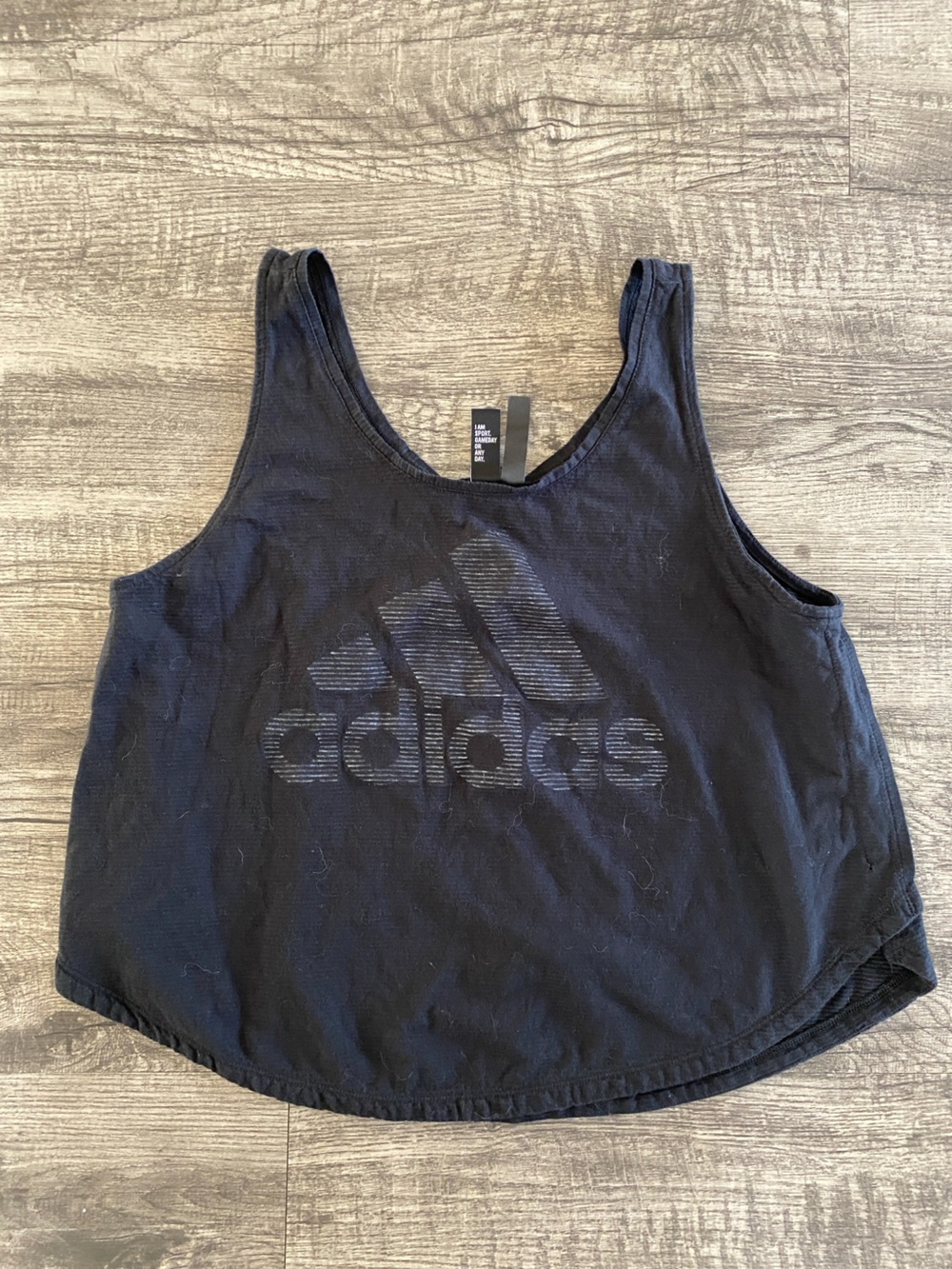 Adidas Black Cropped Tank Top XL
